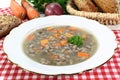 Liver spaetzle soup Royalty Free Stock Photo