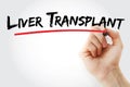 Liver transplant text with marker