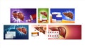 Liver Treat And Protect Promo Posters Set Vector