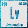 Livermorium Chemical Element Blue on White Royalty Free Stock Photo