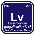 Livermorium Periodic Table of the Elements Vector illustration eps 10