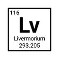 Livermorium science periodic table element chemical symbol Royalty Free Stock Photo