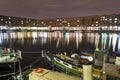 Liverpool Albert Docks Night Scene With Reflections Royalty Free Stock Photo