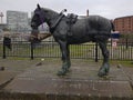 Waiting: The monument to the Liverpool working horse. Created by equine sculptor Judy Boyt, the