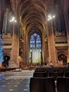 The Liverpool Cathedral interiour, the altar and seats, United Kingdom