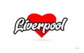 liverpool city design typography with red heart icon logo Royalty Free Stock Photo