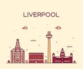 Liverpool city skyline North West England vector Royalty Free Stock Photo