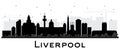 Liverpool City Skyline Silhouette with Black Buildings Isolated Royalty Free Stock Photo