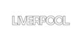 Liverpool city in the United Kingdom design features a geometric style illustration with bold typography in a modern font on white