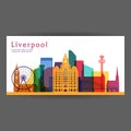 Liverpool colorful architecture vector illustration Royalty Free Stock Photo