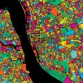 Liverpool Colorful Vector Map on Black