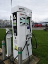 Liverpool, England - APRIL 2 : car charging at electric vehicle charging station in gas service on April 2, 2019 in Liverpool,