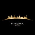 Liverpool England city skyline silhouette black background