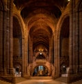 LIVERPOOL, ENGLAND, DECEMBER 27, 2018: Magnificent huge entrance hall of the Church of England Anglican Cathedral of the Diocese