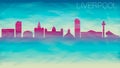 Liverpool England Skyline City Vector Silhouette. Broken Glass Abstract  Textured. Banner Background Colorful Shape Composition. Royalty Free Stock Photo