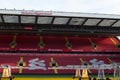 Liverpool, England, United Kingdom; 10/15/2018: Empty red steps or terraces of Sir Kenny Dalglish Stand in Anfield, Liverpool`s F