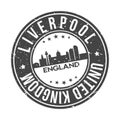 Liverpool England United Kingdom Europe Stamp Logo Icon Symbol Design Skyline City. Royalty Free Stock Photo