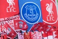 Liverpool and Everton football team flags