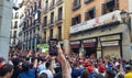 Liverpool fans in the Plaza Mayor