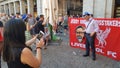 Liverpool fans in the Plaza Mayor