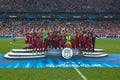 Liverpool FC celebrating in the UEFA Super Cup