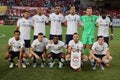 Liverpool FC line up against Sporting CP in the 2019 Western Union Cup game at Yankees stadium in New York