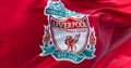 Liverpool Football Club flag waving Royalty Free Stock Photo