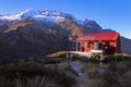 Liverpool Hut in the Matukituki Valley in Mt. Aspiring National Park, New Zealand Royalty Free Stock Photo