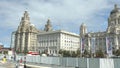 Liverpool Liver Buildings panorama, the city of The Beatles, once a major shipping port