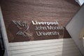 Liverpool, Merseyside, UK, 24th July 2014, Sign for Liverpool John Moores University