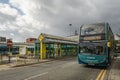 The Liverpool One 10a Arriva bus parked next to St Helens bus station Royalty Free Stock Photo