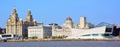 Liverpool sea shore is a city and metropolitan borough in North West England Royalty Free Stock Photo