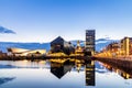 Liverpool Skyline Pier head sunset Royalty Free Stock Photo