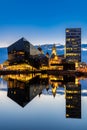 Liverpool Skyline Pier head sunset Royalty Free Stock Photo