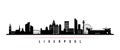 Liverpool skyline horizontal banner. Royalty Free Stock Photo