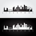 Liverpool skyline and landmarks silhouette