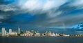 LIVERPOOL SKYLINE, MERSEYSIDE, ENGLAND Royalty Free Stock Photo