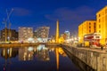 Liverpool Skyline Pier head sunset Royalty Free Stock Photo