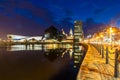 Liverpool Skyline Pier head sunset Royalty Free Stock Photo