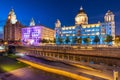 Liverpool Skyline Pier head sunset Royalty Free Stock Photo