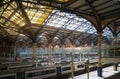 Liverpool street train station interior Trains on the platforms ready to depart. UK Royalty Free Stock Photo