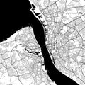 Liverpool, UK City Monochrome Black and White Minimalist Street Road Aesthetic Decoration Map