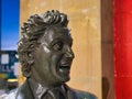 The head and shoulders of the bronze statue of Ken Dodd by Tom Murphy