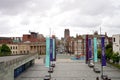 LIVERPOOL, UK - JULY 14, 2022: Liverpool Cityscape from the Liverpool Metropolitan Cathedral in England, UK