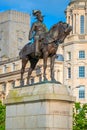 Monument of King Edward VII by the Merseyside in Liverpool, UK Royalty Free Stock Photo