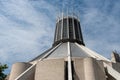 LIVERPOOL, UK, 26 MAY 2019: A view documenting the exterior of the  Metropolitan Cathedral of Christ the King, in Liverpool Royalty Free Stock Photo