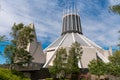 LIVERPOOL, UK, 26 MAY 2019: A view documenting the exterior of the  Metropolitan Cathedral of Christ the King, in Liverpool Royalty Free Stock Photo