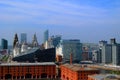 City with old and new architecture in liverpool top view from Wheel of Liverpool Royalty Free Stock Photo