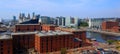 City with old and new architecture in liverpool top view from Wheel of Liverpool Royalty Free Stock Photo