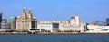 Liverpool sea shore is a city and metropolitan borough in North West England Royalty Free Stock Photo